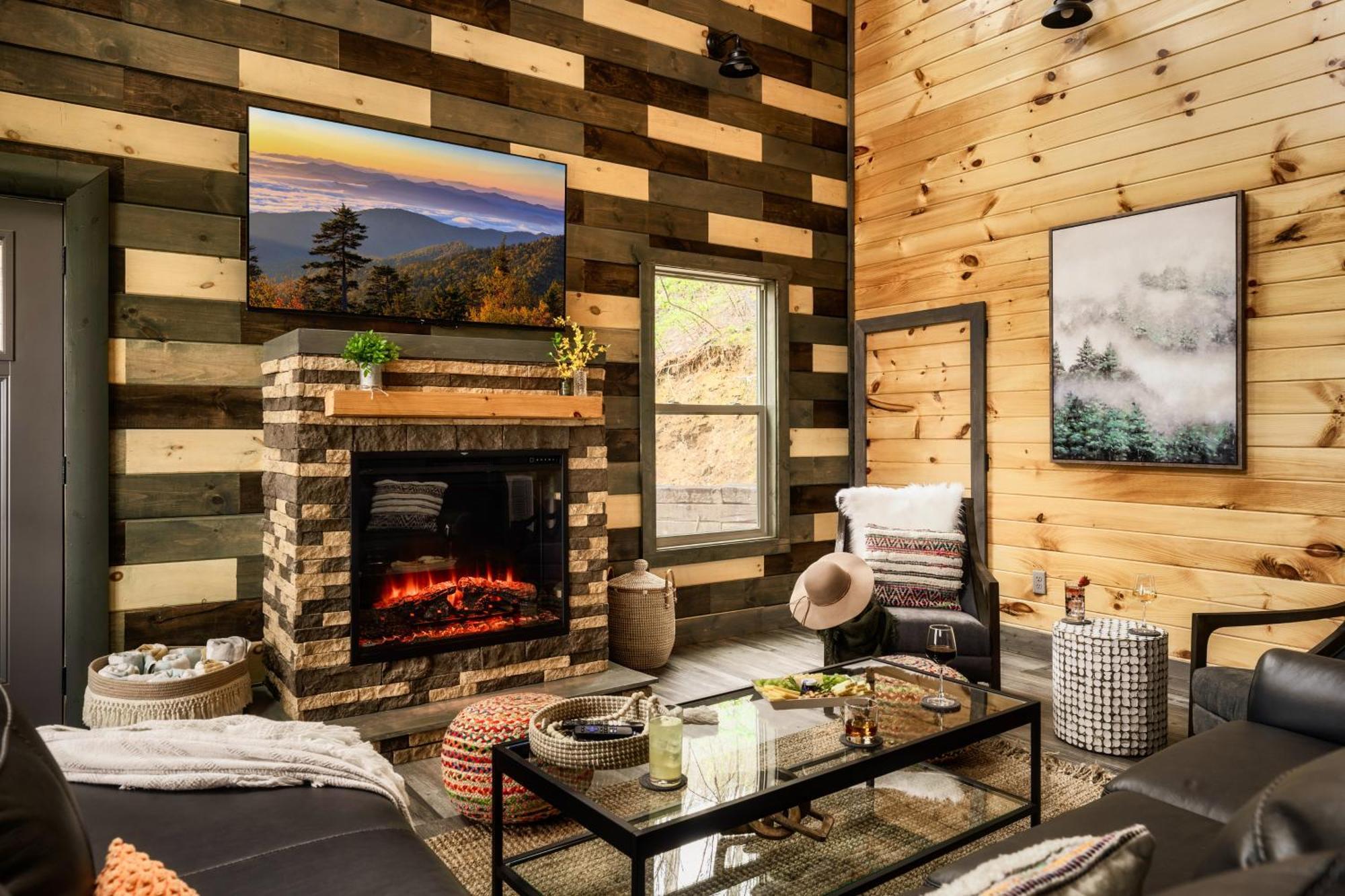 גטלינבורג Mountainscape - Brand New Cabin W Views - Hottub - Firetable - Ps5 - Pooltable - 3 Pools מראה חיצוני תמונה